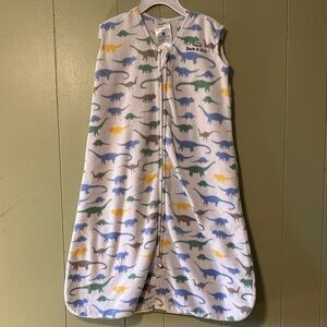 Halo Fleece Sleepsack with Blue, Green, Yellow & Gray Dinosaur Print